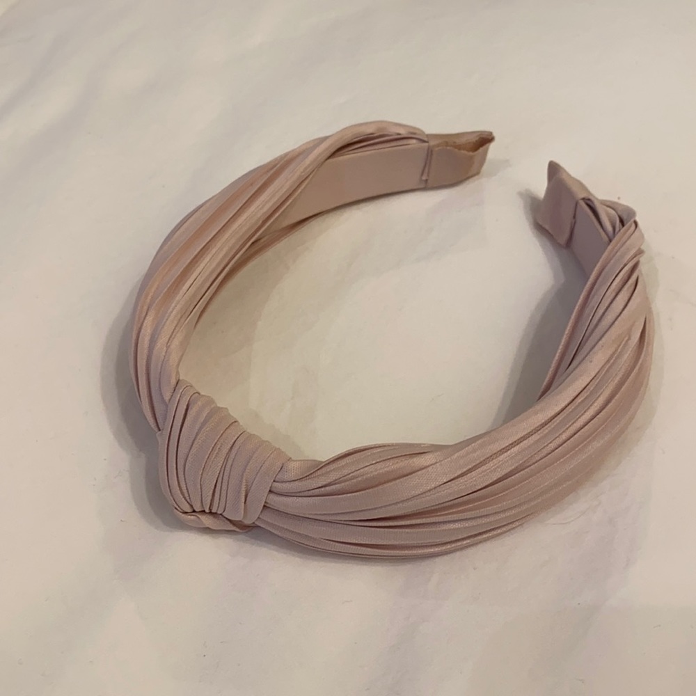 Anthropologie silk pleated knotted headband